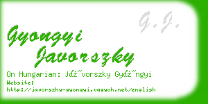 gyongyi javorszky business card